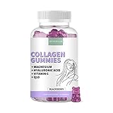 Gominolas de Colágeno Marino Hidrolizado con Magnesio + Ácido Hialurónico + Coenzima Q10 + Vitamina C - Para Piel, Pelo, Articulaciones y Huesos - Collagen Gummies - 60 Unidades