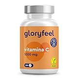 gloryfeel® Vitamina C 1000 mg - Suministro para 7 Meses - Solo 1 Tableta al Día - Vitamina C Pura - Para el sistema inmunológico - Reduce el cansancio y la fatiga - Sin aditivos