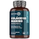 Colágeno Marino Hidrolizado, Ácido Hialurónico, Vitamina C, Coenzima Q10, y Zinc 1200mg de Alta Potencia, 90 Cápsulas - Péptidos de Colágeno Hidrolizado de Tipo 1 NatiCol, 1 Mes de Suministro