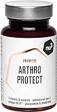nu3 Premium Arthro Protect – 60 cápsulas con glucosamina – Suplemento para las articulaciones con condroitina y vitamina C – Protección para huesos, uñas, cabello & cartílagos – Con colágeno UC-II